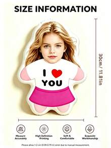 1pc DIY Personalized Photo Pillow Cushion, Sofa Bedroom Home Decor, Custom Pet Memorial Anniversary Gift, Decorative Plush Doll Cushion, Gift For Pet Lovers, Memory Keepsake - Upload Pictures to Customize Pillows - View 11