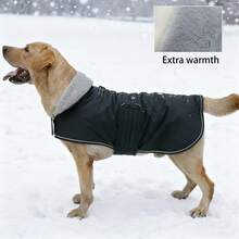 Metglad Dog Winter Jacket, Pet Cold Protection Coat With Traction Rope Link Loop, High Reflectivity, Adjustable Size Cold Weather Dog Vest, Suitable For Small, Medium And Large Dogs - Black - View 3
