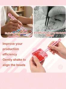 3pcs Bead Melting Tool Set - Single Needle Tweezers, Alignment Tray And Bead Spoon, Suitable For 2.6mm Craft Beads, Essential DIY Bead Art Accessories, Bead Melting Storage And Auxiliary Tools - Multicolor - View 3