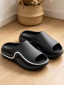 Spring/Summer Unisex Sandals With Quiet And Wear-Resistant Sole, Suitable For Home, Hotel Or Office Use - Black - View 1