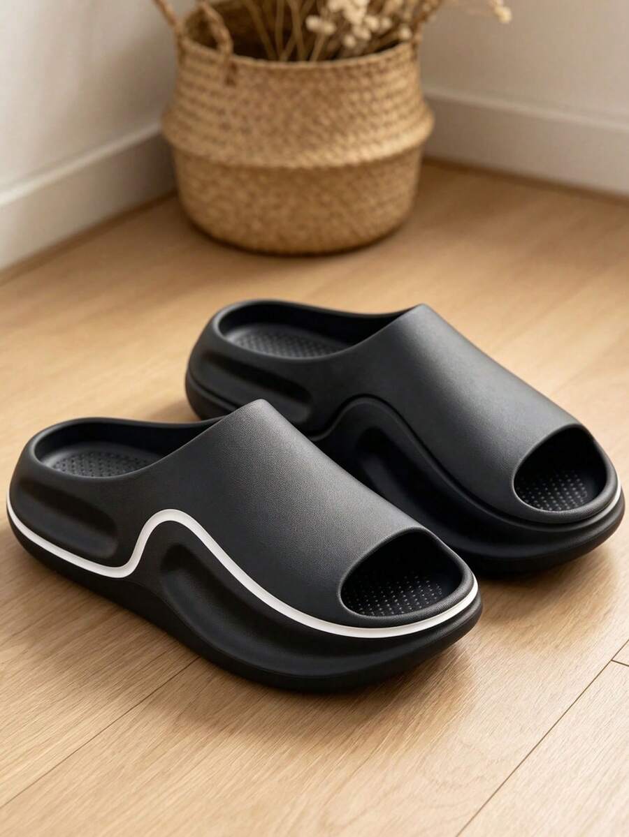 Spring/Summer Unisex Sandals With Quiet And Wear-Resistant Sole, Suitable For Home, Hotel Or Office Use - Black - View 1