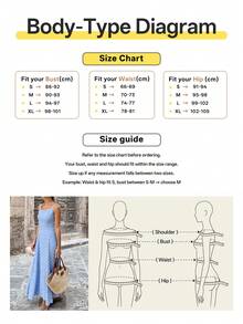 Spring/Summer Light Blue & White Polka Dot Sleeveless A-Line Maxi Dress, Minimalist Elegant Style For Daily Commute Vacation Party - Multicolor - View 6