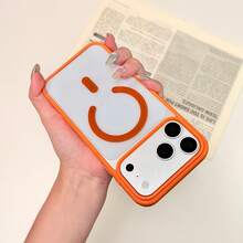 Phone Case: Compatible With New 18 17 16 15 14 13 Pro Max Series, Wireless Charging Compatible, Colored Edges, Transparent Minimalist Back, Shockproof And Anti-Drop, Protects Your Phone. - White - View 7