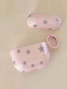 Ins Style Star & Polka Dot Print Earphone Protective Case, Korean Style Star Print Girly Design, Anti-Drop & Anti-Scratch, Easy To Install & Remove, Compatible With Apple Pro 2/ Pro/ 4/ 3/ 2, Suitable As Birthday, Christmas, New Year Holiday Gift For Family - Grey Stars + Round Buckle - View 13