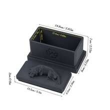 1 Pc 3D Printed PLA Dog Urn, Sleeping Dog Memorial Ashes Box, Paw Print Relief Rectangular Lid, Lightweight & Durable Pet Cremation Keepsake Storage For Collar, Loss Of Dog Gift - Multicolor - View 5