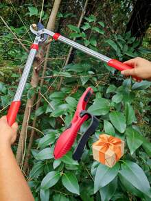 Heavy Duty Anvil Pruning Shears With Sharp Blade, Telescopic Tree Trimmer, Garden Branch Cutter / Tree Pruning Shears / Branch Cutting / 55cm Compound Action Bypass Pruning Shears, Heavy Duty Aluminum Alloy Handle Tree Pruning Scissors - Lopper+Sharpener - View 4