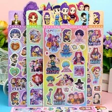 asmodee 1 Set/10 Pcs K-Pop Demon Hunter Girl Group Merchandise Laser Stickers, Korean Style Cartoon DIY Planner Cute Card Decoration Stickers (Random Style) - Multicolor - View 2
