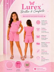 GIRLS' RUFFLE TOP + SHORTS SET - Pink - View 5