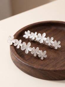1pc Korean Large Flower Hair Clip, Rhinestone Inlaid Cat Eye Stone Crystal Ponytail Clamp,Summer,Holiday,Travel, Accessories For Women, Claw Clips,Festival,Birthday - Multicolor - View 21