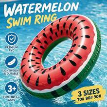 1pc/Set Watermelon Shaped Swim Ring, 70/80/90 Size Optional, Thickened PVC Inflatable Swim Ring, Indoor/Outdoor Water Play Equipment, Adult Summer Swimming Essential - Multiple Styles - View 5