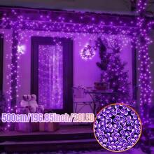1件裝太陽能串燈 20/50/100/200LED，8種照明模式，防水仙女燈，5M/7M/12M/22M，戶外庭院燈串，適用於庭院、派對、陽台、牆面、秋季、婚禮、露營、房屋、窗戶、聖誕節、萬聖節裝飾 - 黑色 - 查看 27