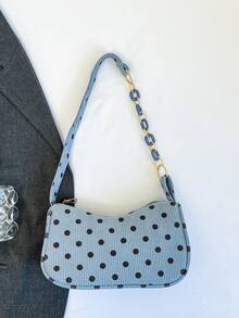 Colorblock Minimalist Cute Luxury Shoulder Bag - Navy Blue - View 4