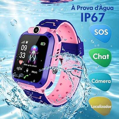 Smartwatch Infantil Relógio Inteligente para Crianças, Rastreador GPS, Chamada Telefônica, Câmera HD, Botão de Alarme SOS, Tela Touch, Resistente à Água e Jogos, Para Meninos e Meninas