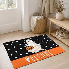 1/2pcs Halloween Ghost Pattern, Vintage Diatomaceous Earth Mat, Super Absorbent, Non-Slip, Perfect For Bathroom, Kitchen And Dining Room, Quick Drying, Machine Washable, Perfect Gift For Home Decor And Bathroom Mat - Multicolor - View 4