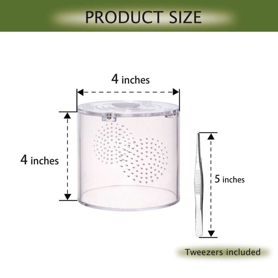 Acrylic Terrarium For Reptiles & Spiders – Small/Medium/Large Leak-Proof Enclosure (Horizontal/Vertical) | Ideal For Tarantulas, Jumping Spiders, Frogs & Geckos(Small, Round) - Clear - View 1