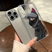 1件透明遮面機車女孩圖案手機殼，個性化保護殼，適用於 iPhone 16 Pro Max/17/16/15/14 Plus/13/12/11/Air - 彩色 - 查看 3