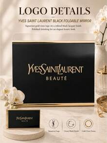 YSL 黑色摺疊化妝鏡，8.5×4.5cm，單件販售，雙面鏡面精緻小巧，便於攜帶，適用於日常補妝 - 黑色 - 查看 7