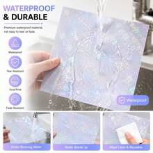 10/20/50 Sheets A4 Size 8.3x11.7 Inch Holographic Sticker Paper - Cold Laminate PVC Self-Adhesive Film, Fireworks Effect, Suitable For Crafts, Scrapbooking, Gift Wrapping And Party Decoration, Scrapbooking Supplies | Decorative Overlay | Rainbow Color - Fireworks Style - View 3