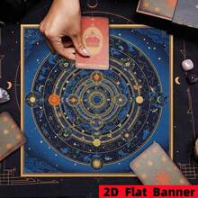 1pc "Wheel Of The Year" Tarot Tablecloth, Modern Wiccan Altar Cloth, Wiccan Calendar And Holiday Dates, Tarot Table Mat With Multiple Sizes To Choose From - View 5