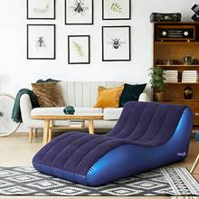 Outdoor Camping Inflatable Sofa, Portable Inflatable Sofa, Single Size Sofa Bed, Comfortable Outdoor Inflatable Sofa, Durable Indoor/Outdoor Inflatable Sofa, Inflatable Sofa With Armrests For Adults, Flocked Surface Indoor Inflatable Lounge Chair, Portable Inflatable Sofa Suitable For Movie Night, Outdoor Inflatable Sofa - Multicolor - View 6