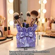 Satin Fabric Bag-Style Bowknot Girl Storage Box Printed Silk Jewelry Box Vase Makeup Desktop Pen Holder Brush Holder - Multicolor - View 7