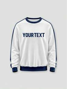 Kaos oblong berkerah bulat yang dapat disesuaikan, bagian depan dapat disesuaikan dengan logo tim, nomor, nama tim, dan nama pemain. - Putih - View 3