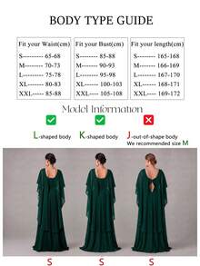 SUPGIR Women's Round Neck Backless Cape Sleeve Full Skirt Pink Elegant Evening Gown Dress Wedding Party Fall - Dark Green - View 10