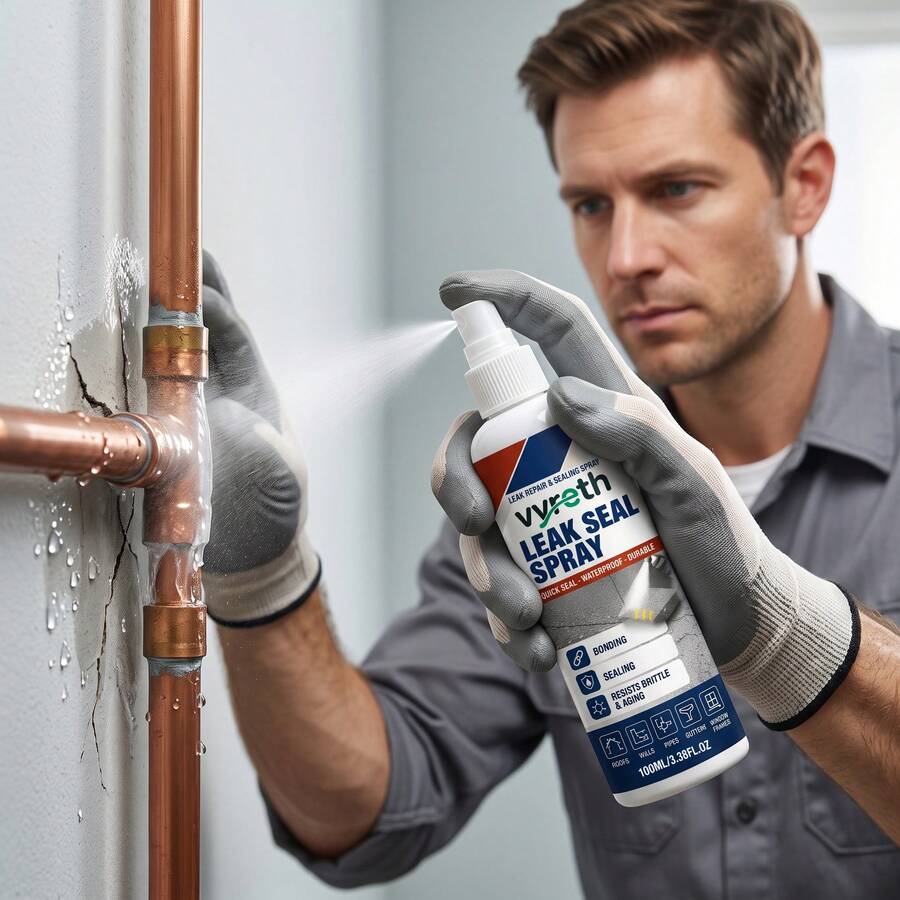 100ML Leak Sealing Spray, Fast-Sealing Waterproof Repair Spray, Durable Adhesive Sealant, Anti-Aging Flexible Coating, Suitable For Roof, Wall, Pipe, Gutter, Window Frame, Home Leak Repair Sealing Supplies (Randomly Shipped In Two Packaging Styles)