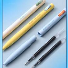 3pcs Stress Relief Switch Clickable Neutral Pen Set, 0.5mm Double Ball Bullet Tip Quick Dry Black Ink, Stress Relief Switch Pen, Fun Clickable Switch Design, Press And Play During Writing, Relieve Study Stress, Fun And Practical, 0.5mm Double Ball Bullet Tip Tungsten Steel Nib, Smooth Ink Flow, Continuous Ink Supply, Stable Writing Without Stuttering, Round And Full Lines, Suitable For Solving Problems, Taking Notes, Daily Homework - A - View 6