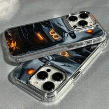 1pc Racing Pattern Black & Silver Phone Case Compatible With Apple Phones - Multicolor - View 3