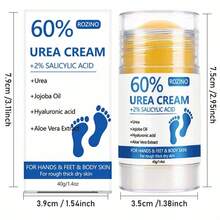 Rozino 40g 60% Urea Hand & Foot Care Stick, With 60% Urea To Moisturize Skin Surface, Rotating Stick Design, Clean And Hygienic, Easy To Apply, Soft Texture, Soothes Dry And Rough Hands & Feet, Suitable For Daily Hand & Foot Skin Care, Solid Rotating Stick, Portable And Mess-Free For Travel - Floral-Fruity - View 8