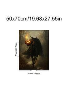 1pc Dark Academia Sleepy Hollow Headless Horseman Poster, Vintage Pumpkin Print, Gothic Halloween Decor, Bedroom Decor, Living Room Decor, Dorm Decor, Wall Art, Wall Decor, Home Decor, Room Decor, Canvas Wall Art, Poster, Framed Wall Art, Optional Frame - Horseman - View 30