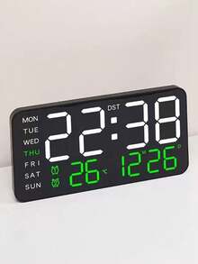 1-Piece Multifunctional Smart Lamp, Digital Alarm Clock With Decorative Light, Adjustable Brightness, Date Display, And USB Power - Sleek Rectangular Design - 1PC - View 8