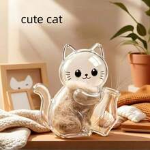 Cute Cat Shaped Fridge Magnet Cat Fur & Whisker Collector, Holeless Pet Hair & Whisker Memorial Keepsake Container, Unique Decorative Gift For Cat Lovers, Essential For Cat Moms, Unique Gift, Pet Memorial - Transparent - View 15