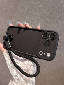 Casing Ponsel Soft Step Tahan Guncangan Full Coverage Hitam + Tali Pergelangan Tangan untuk iPhone 18 Pro Max/18 Pro/18/17 Pro Max/17 Pro/17/16 Pro Max/16/16 Pro/16 Plus/15/15 Pro Max/15 Pro/15 Plus/11/12/13/14 Pro Max/12 Pro/12 Pro Max/13 Pro/13 Pro Max/14 Pro/14 Pro Max/14 Plus, Gaya Estetika Kelas Atas - Hitam + Gelang Tangan - View 6