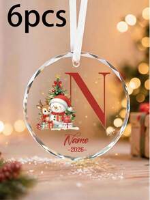Custom Monogram Christmas Ornament, Personalized Name & Initial Tree Hanging Decor, Festive Snowman Holiday Accent, Customized 2026 Christmas Keepsake, Customizable Christmas Tree Decoration, Gift For Family And Friends, Room Decor, Christmas Gift - Style B - View 21
