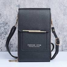 Women's Wallet Touchscreen Phone Bag Mini Flap Crossbody Bag Multi-Functional Fashion Wallet With Card Slots Vertical Wallet Phone Pouch - Black - View 1