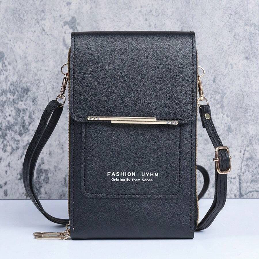 Women's Wallet Touchscreen Phone Bag Mini Flap Crossbody Bag Multi-Functional Fashion Wallet With Card Slots Vertical Wallet Phone Pouch - Black - View 1
