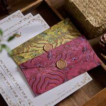 Envelope & Letter Set, Nine Heavens Cloud Pattern Series, Size 22*11cm, Invitation Card, Includes 3 Sheets Of Letter Paper, 1 Wax Seal Sticker, Wax Seal Envelope - Rectangle - View 1