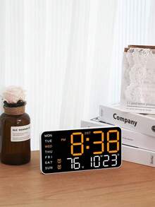 Lámpara inteligente multifunción de 1 pieza, despertador digital con luz decorativa, brillo ajustable, pantalla de fecha y alimentación USB - Diseño rectangular elegante - 1PC - Ver 8