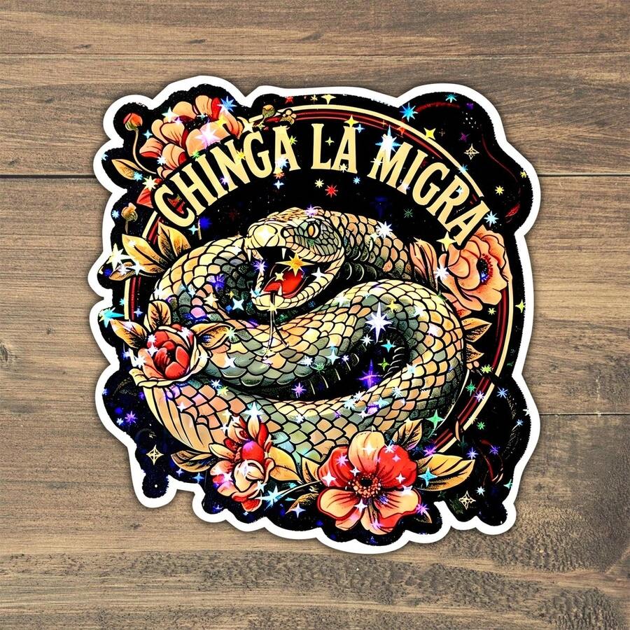 3Inch 1PC Ice Snake Inspired Sticker, Awareness Quote Design For Laptops, Water Bottles, Notebooks, Cups, Journals, Lockers, Expressive Decal For Creative Individuals, Students, Collectors And Everyday Style Lovers, Unique Gift Idea For Friends And - Multicolor - View 1