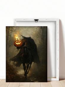 1pc Dark Academia Sleepy Hollow Headless Horseman Poster, Vintage Pumpkin Print, Gothic Halloween Decor, Bedroom Decor, Living Room Decor, Dorm Decor, Wall Art, Wall Decor, Home Decor, Room Decor, Canvas Wall Art, Poster, Framed Wall Art, Optional Frame - Horseman - View 14