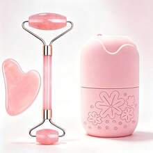Facial Beauty Massage Set, Ice Face Mold ,Roller ,Gua Sha Scraper,De-Puffing & Lifting Massager For Face & Body,Travel & Office Essential,Skincare Beauty - Multiple Styles - View 3