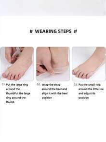 QKC 2 đôi dây quai ngón chân mềm dẻo, thiết kế vòng ngón chân và quấn gót, phụ kiện giày có thể giặt và tái sử dụng - Trong suốt - Xem 6