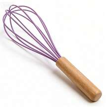 Wooden Handle Silicone Kitchen Utensils, Cooking Whisk Tool, Heat-Resistant Food Stirrer Accessory, Kitchen Tool; Whisk - Multicolor - View 13