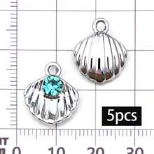 5/20pcs Blue Rhinestone Charms Star Moon Bat Heart Dolphin Shell Butterfly Pendant For DIY Bracelet Necklace Earring Y2K Jewelry Making Findings - Blue - View 18