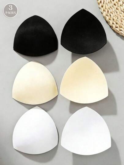 6pcs Reusable Apricot/Black/White Breast Pads, Invisible Non-Bulky Soft Comfortable Breast Enhancer Pads, Suitable For Multiple Occasions