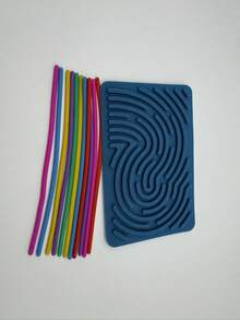1 Set Sensory Activity Board: Adult Double-Sided Silicone Material | Quiet And Tidy, Relieves Anxiety, ADHD And Autism Symptoms | Comes With 8 Ropes | Suitable For Teens 14 Years And Above, Breathable Silicone Toy, Creative Toy, Stress Relief Tool, Halloween And Christmas Gift Choice (Random Color) - Multicolor - View 13