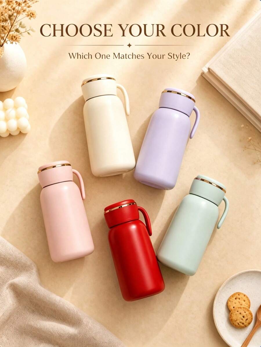 1pc Mini Pocket Cup, Stainless Steel Coffee Cup, Made Of Stainless Steel With Long-Lasting Cold And Heat Retention, Compact And Cute Design For Easy Carrying, Suitable For Women For Shopping, Commuting, Outdoor Travel, Fitness And Sports - Multicolor - View 1