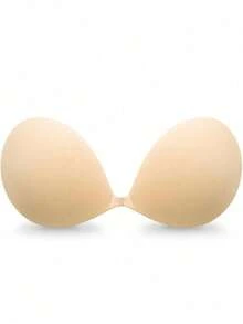 2pcs Nude Invisible Silicone Bra, Natural Lift, Adhesive, Buckle Design, Secure Fit, Women's Lingerie Accessory - Round Cup - View 6